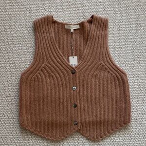 NWT Favorite Daughter wool and cashmere vest in mauve | Small